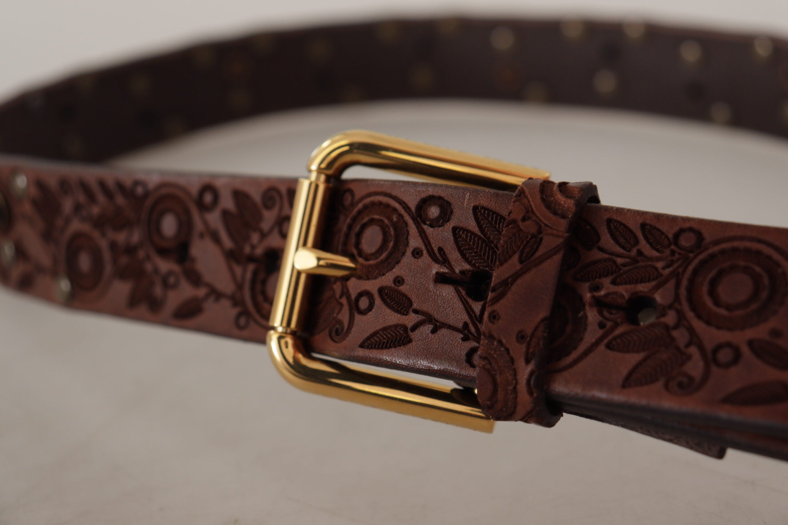 Dolce &amp; Gabbana Ceinture en cuir élégante avec boucle gravée