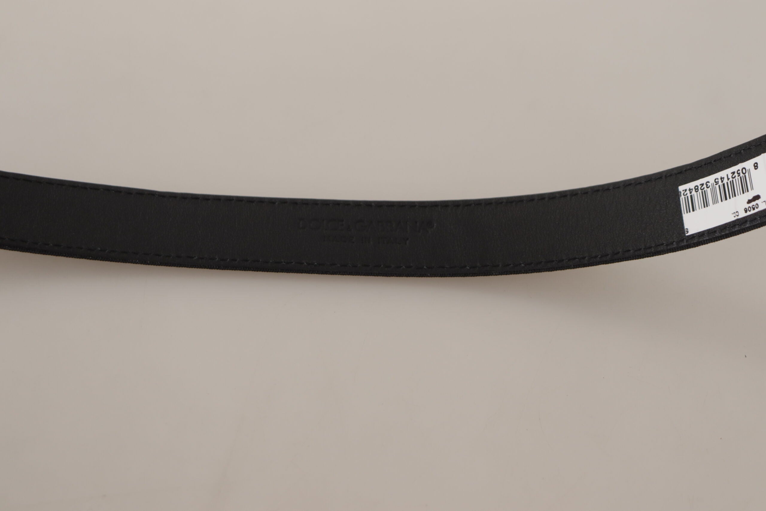 Dolce &amp; Gabbana Ceinture élégante en toile et cuir noirs