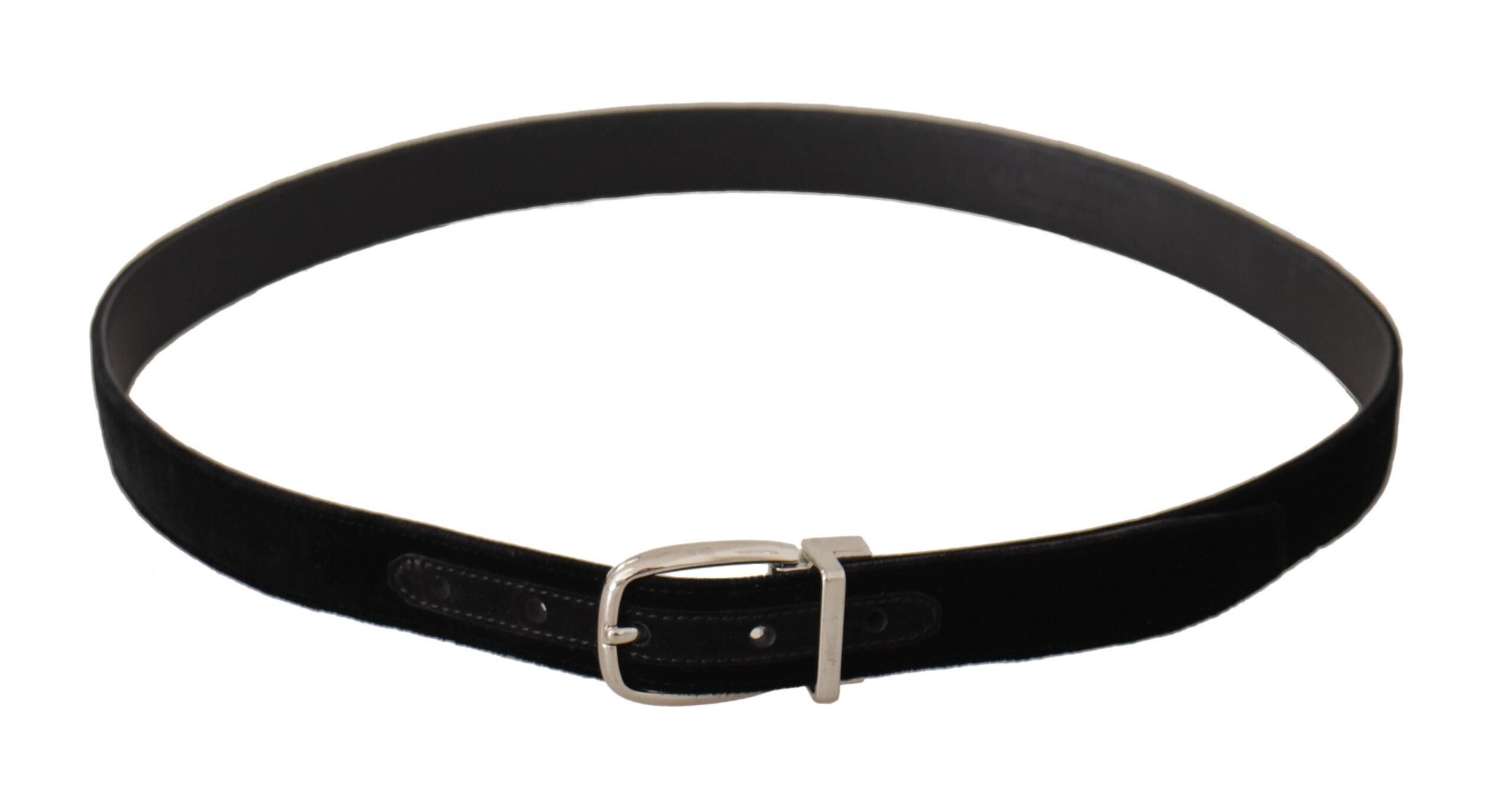 Dolce &amp; Gabbana Ceinture élégante en velours noir avec boucle logo