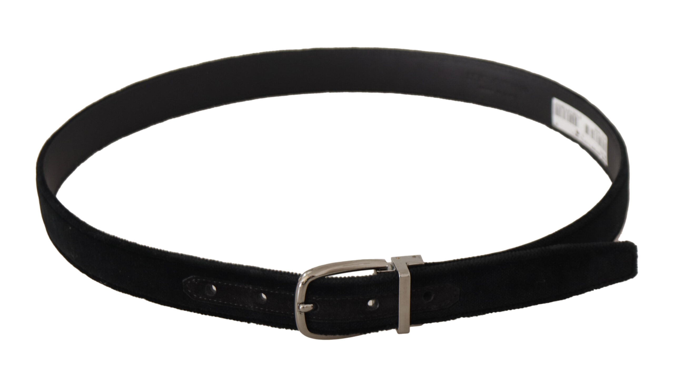 Dolce &amp; Gabbana Ceinture élégante à boucle gravée en velours noir