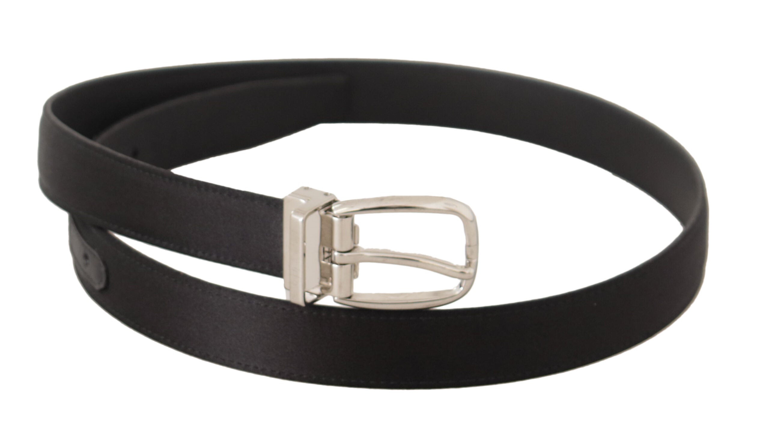 Dolce &amp; Gabbana Ceinture de créateur en cuir et toile noire élégante