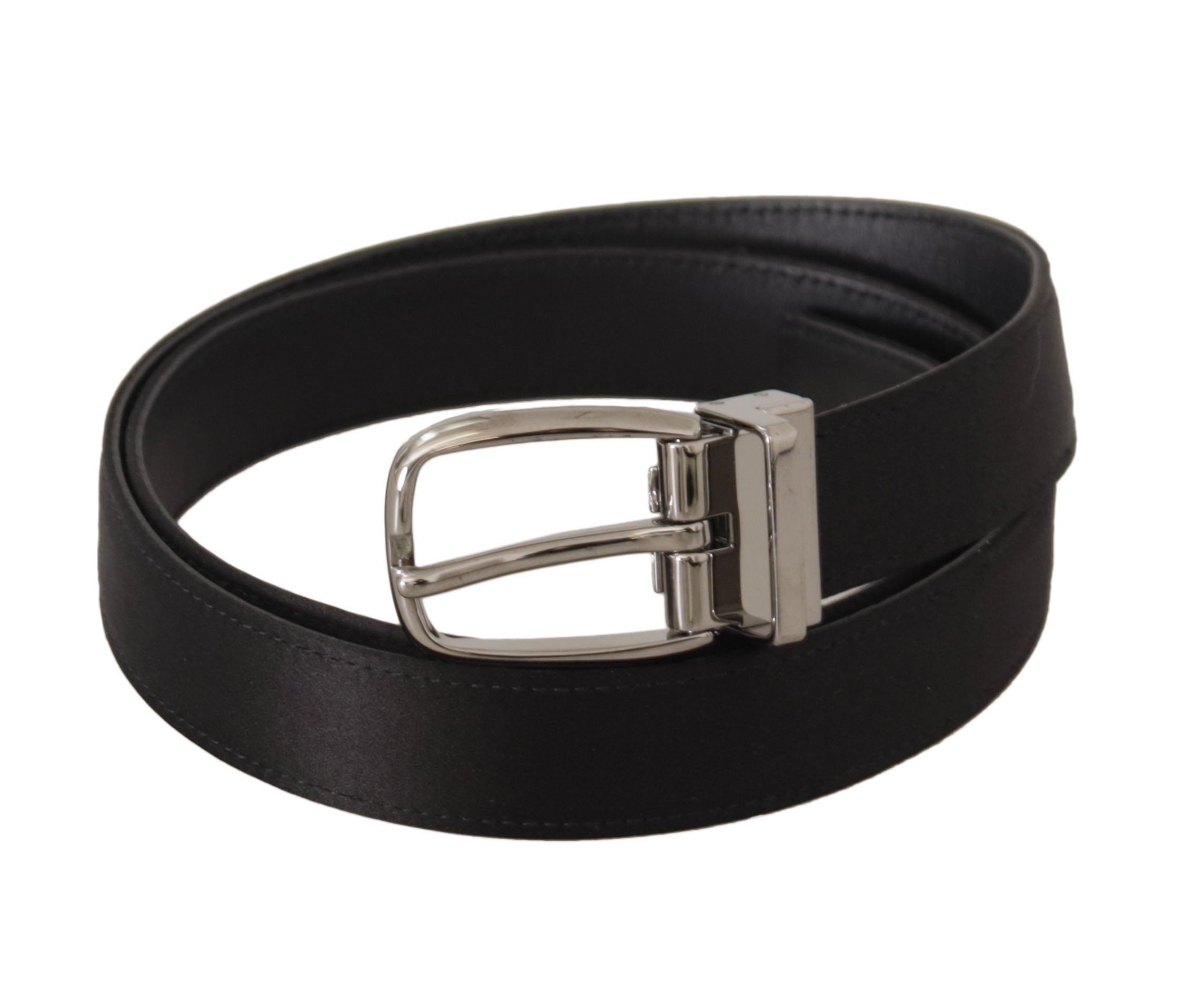 Dolce &amp; Gabbana Ceinture élégante en cuir de soie avec boucle logo