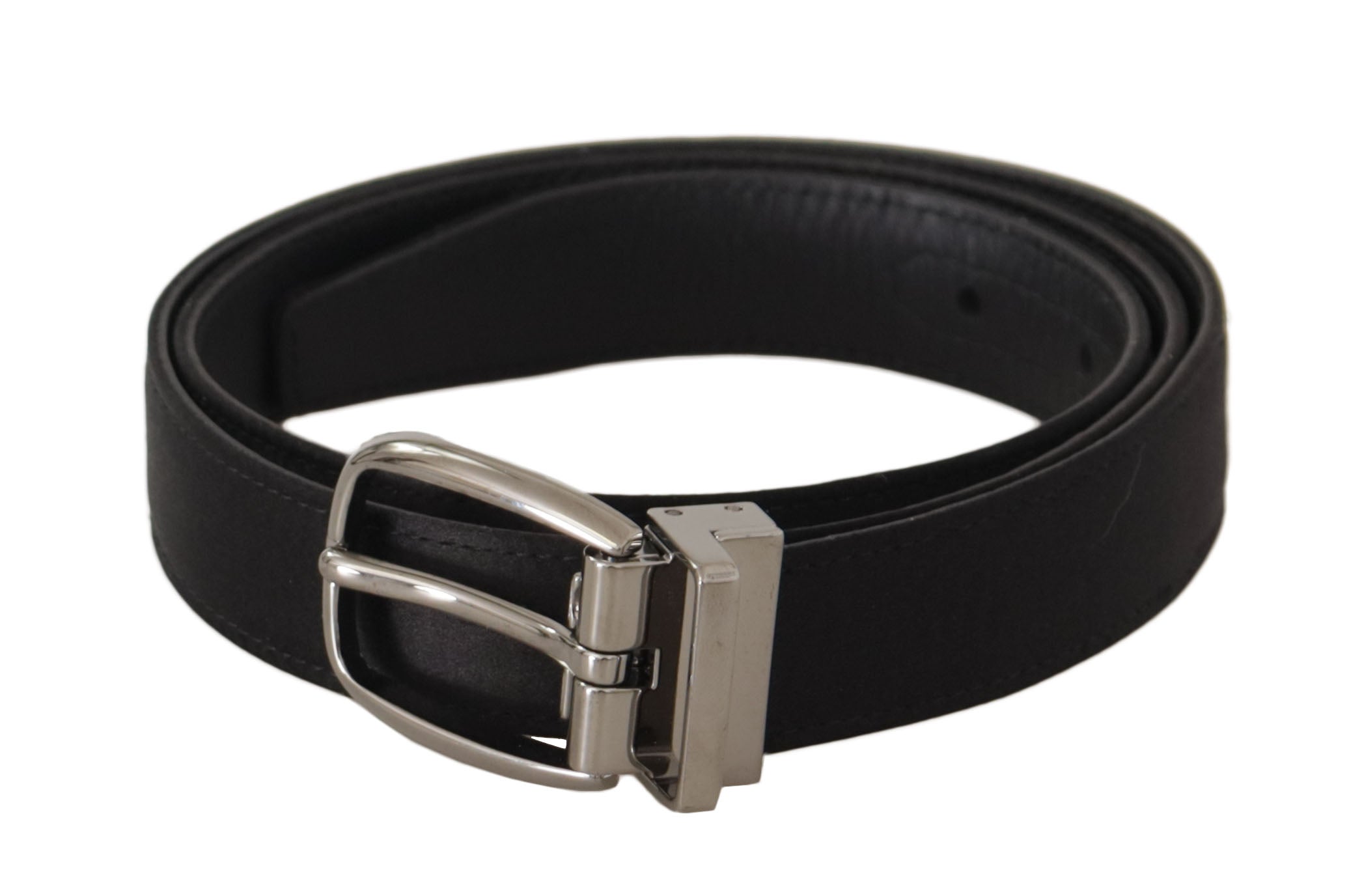 Dolce &amp; Gabbana Ceinture élégante en cuir de soie avec boucle logo