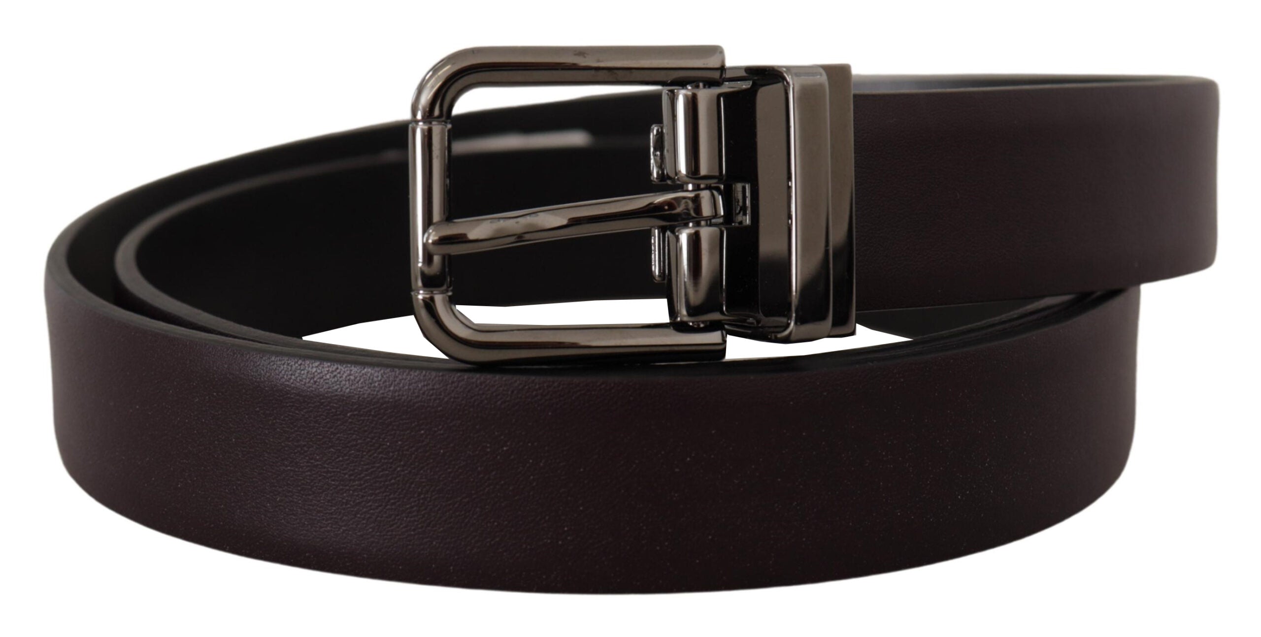 Dolce &amp; Gabbana Ceinture élégante en cuir marron foncé