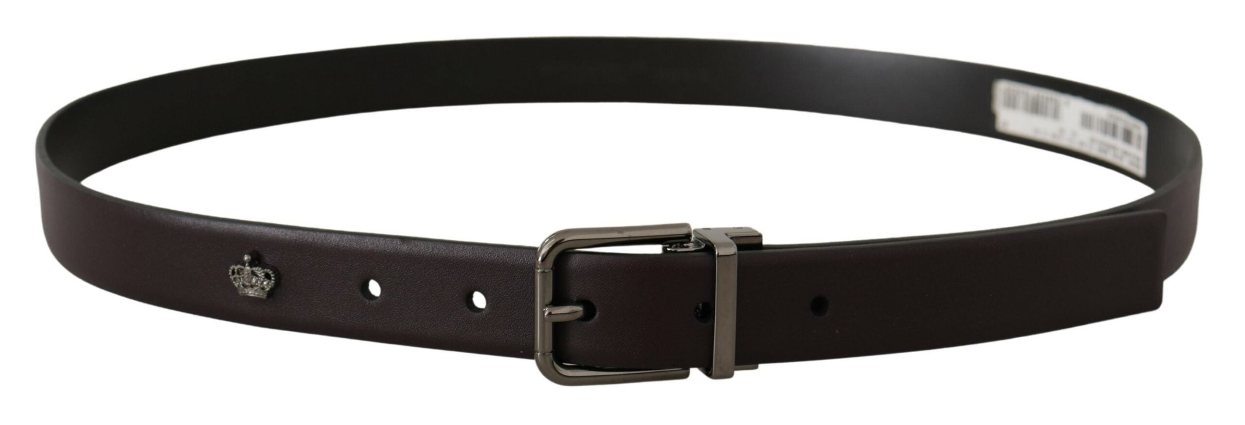 Dolce &amp; Gabbana Ceinture élégante en cuir marron foncé