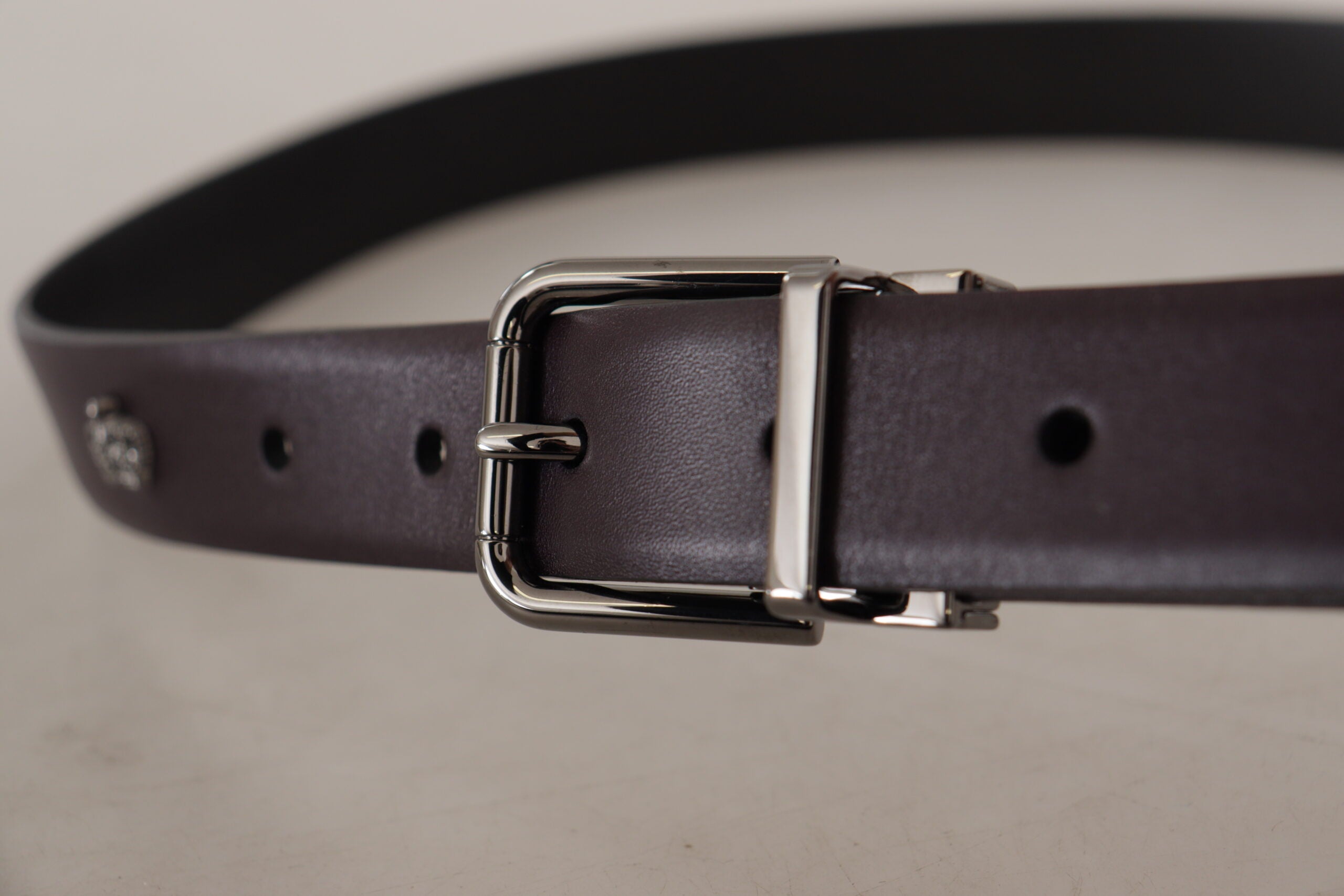 Dolce &amp; Gabbana Ceinture élégante en cuir marron foncé