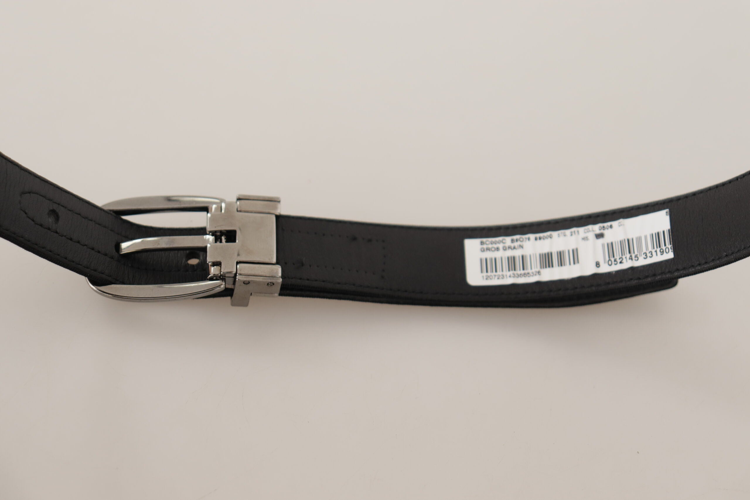 Dolce &amp; Gabbana Ceinture de créateur en cuir noir élégante