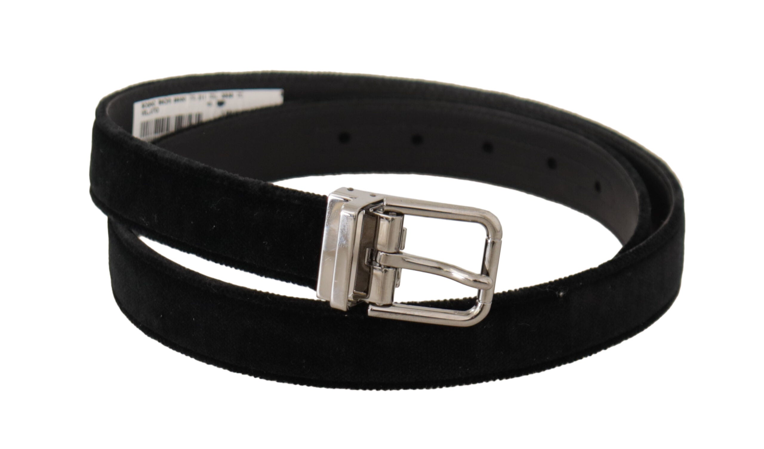 Dolce &amp; Gabbana Ceinture de créateur élégante en velours noir