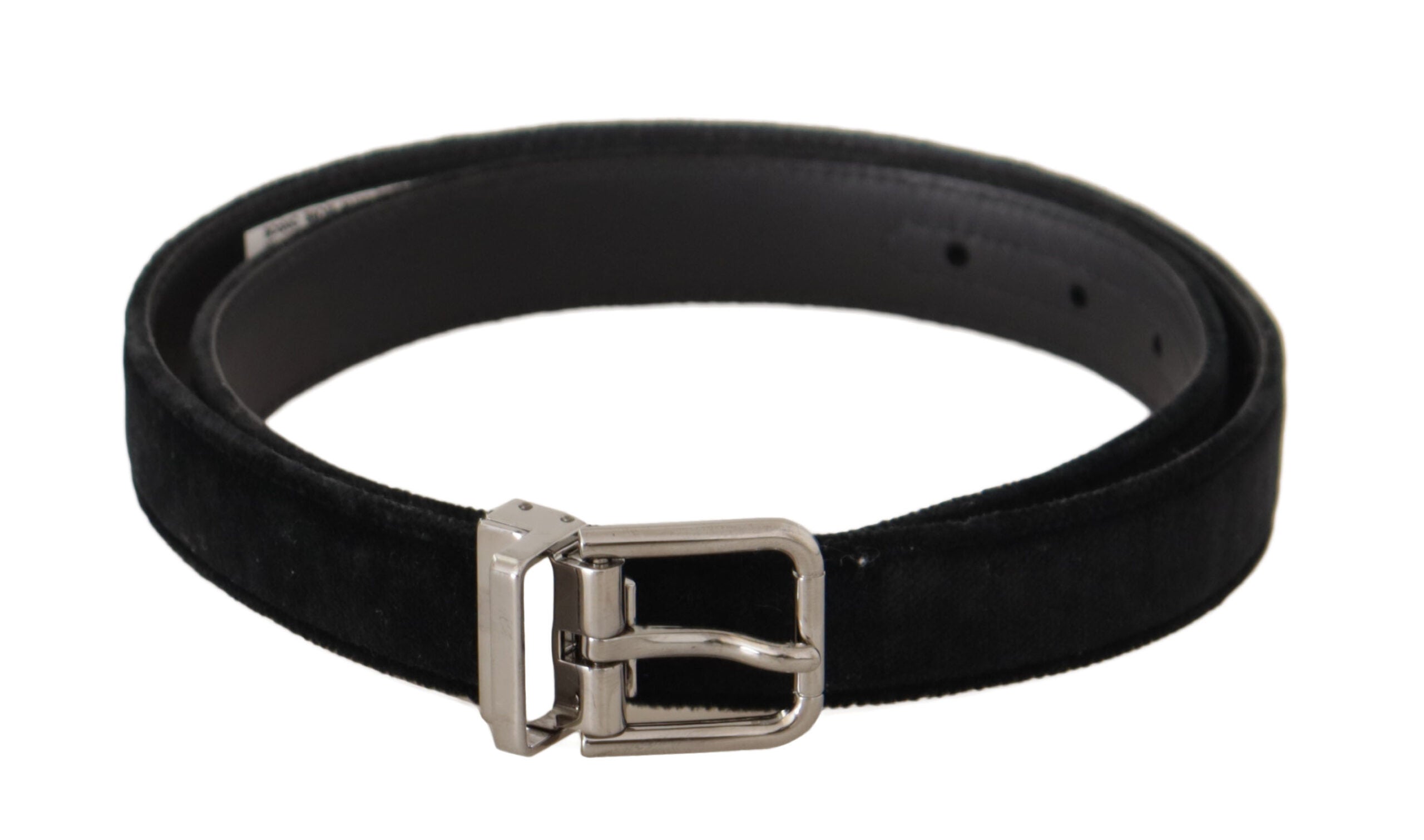 Dolce &amp; Gabbana Ceinture de créateur élégante en velours noir