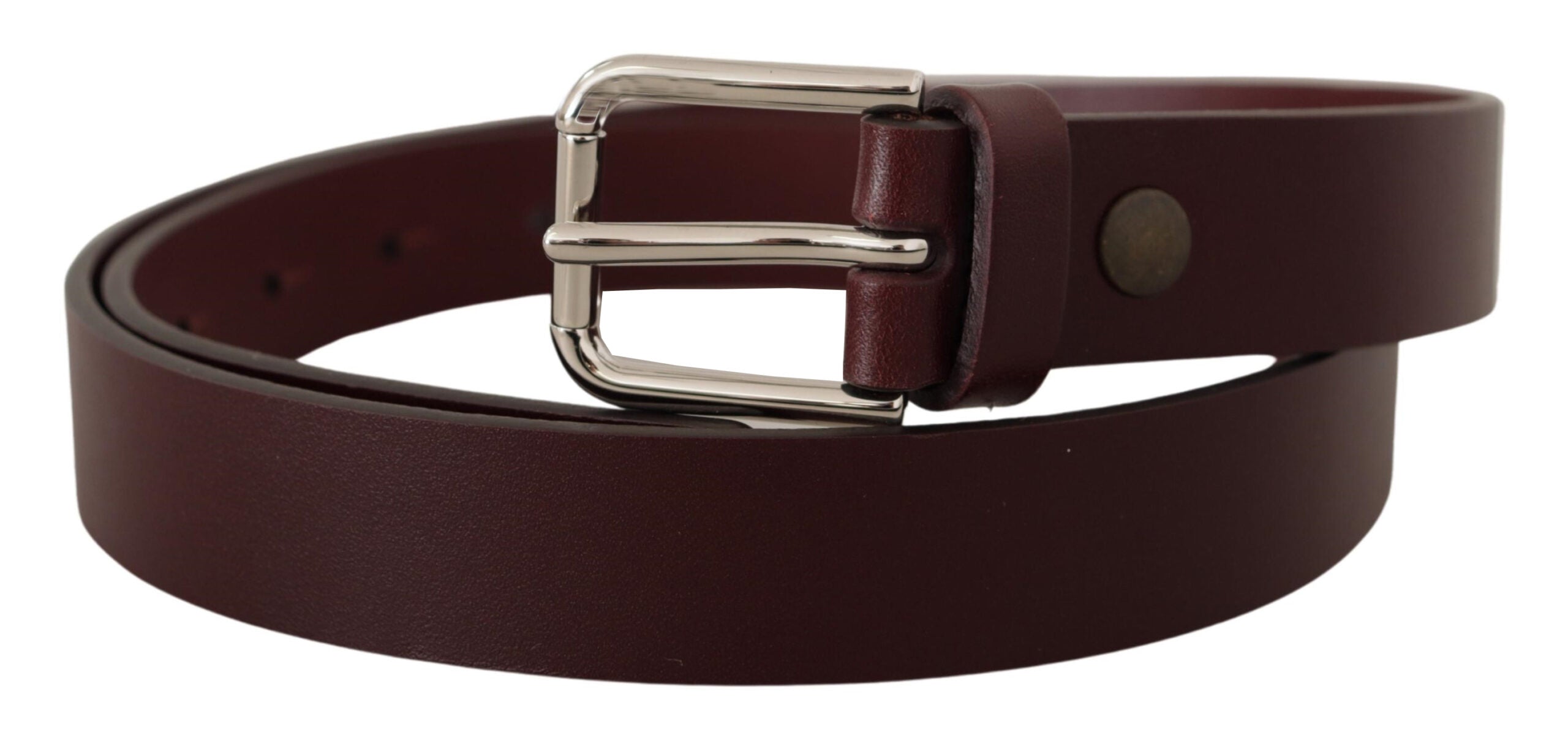 Ceinture en cuir de luxe marron Dolce &amp; Gabbana avec boucle en métal