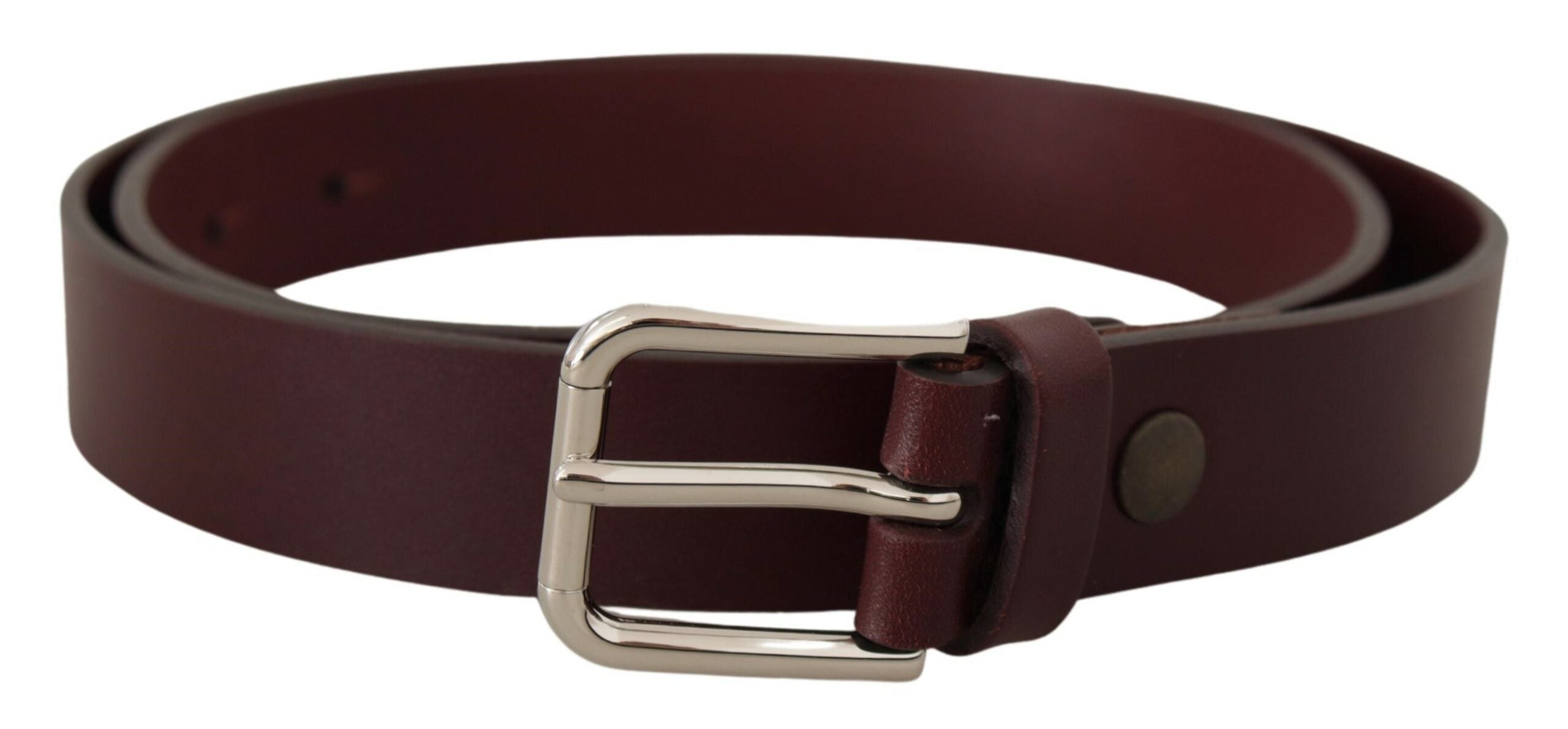 Ceinture en cuir de luxe marron Dolce &amp; Gabbana avec boucle en métal