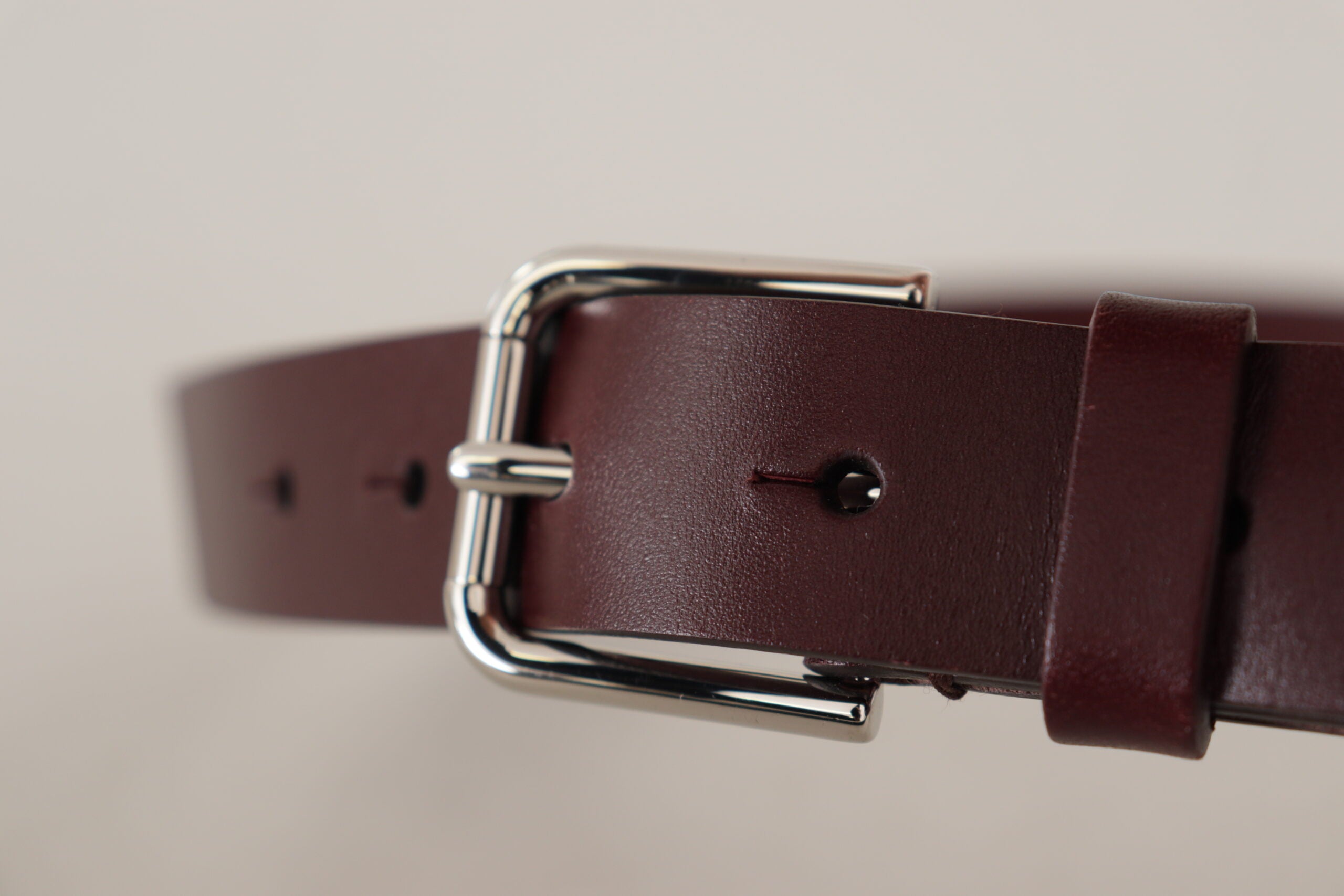 Ceinture en cuir de luxe marron Dolce &amp; Gabbana avec boucle en métal