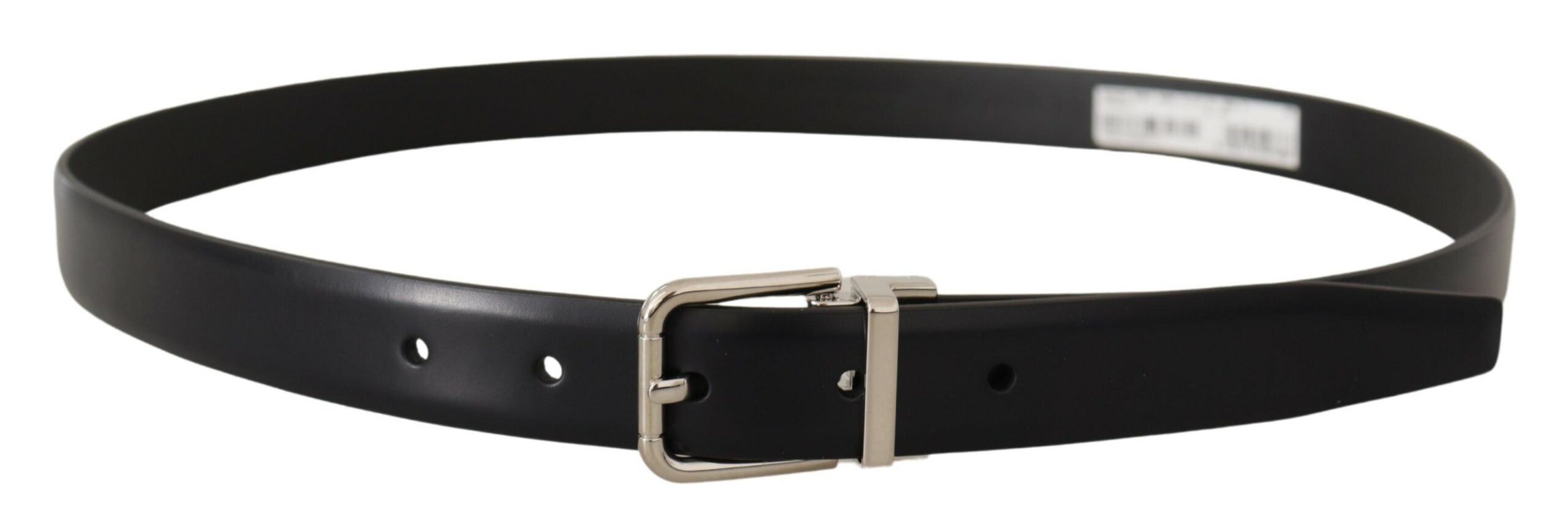 Dolce &amp; Gabbana Ceinture élégante en cuir noir avec boucle en métal