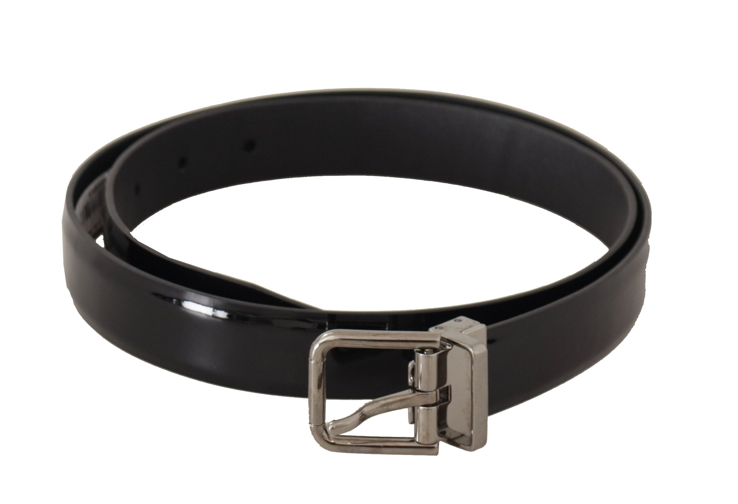 Dolce &amp; Gabbana Ceinture élégante en cuir noir avec boucle en métal