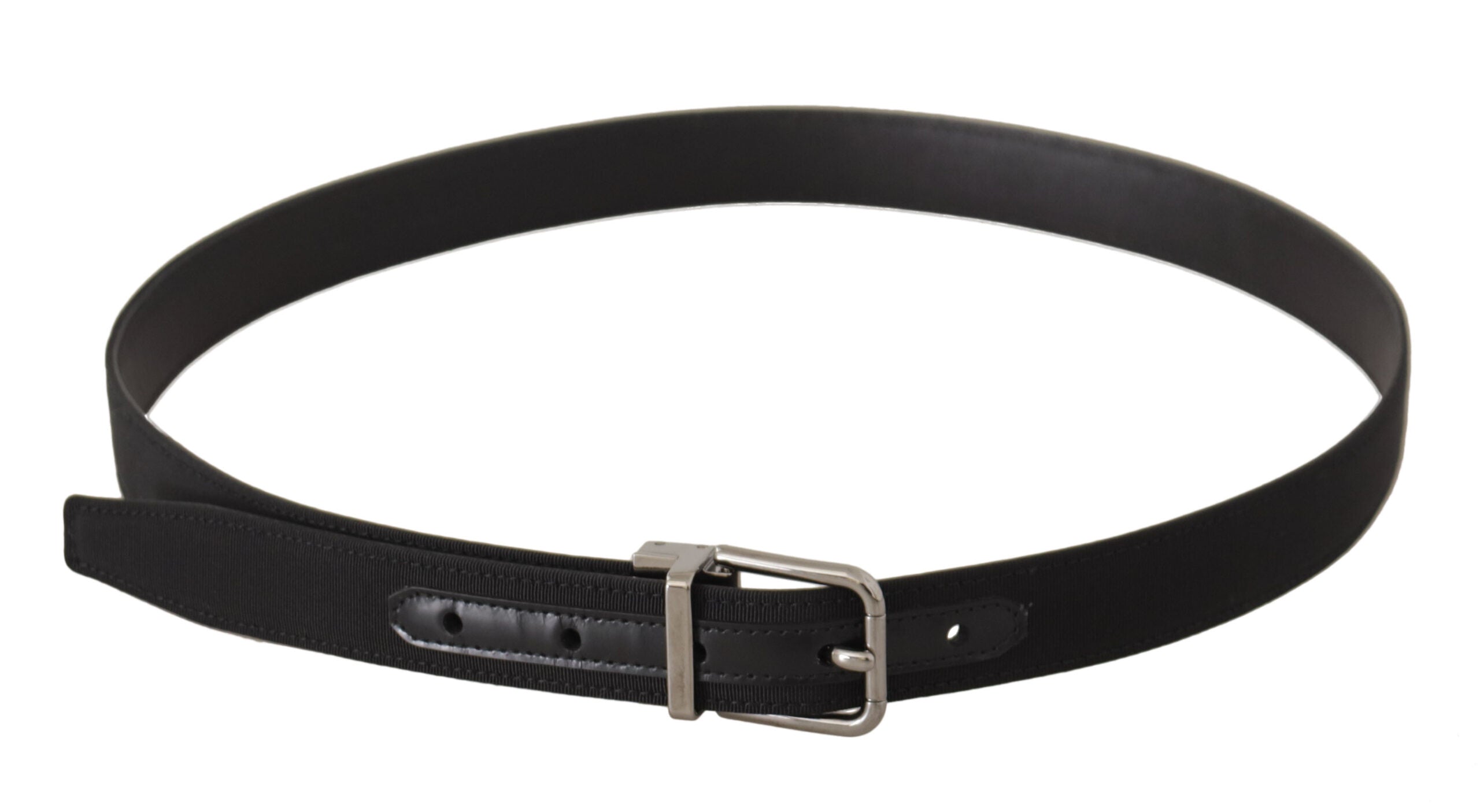 Dolce &amp; Gabbana Ceinture élégante en cuir noir avec boucle en métal