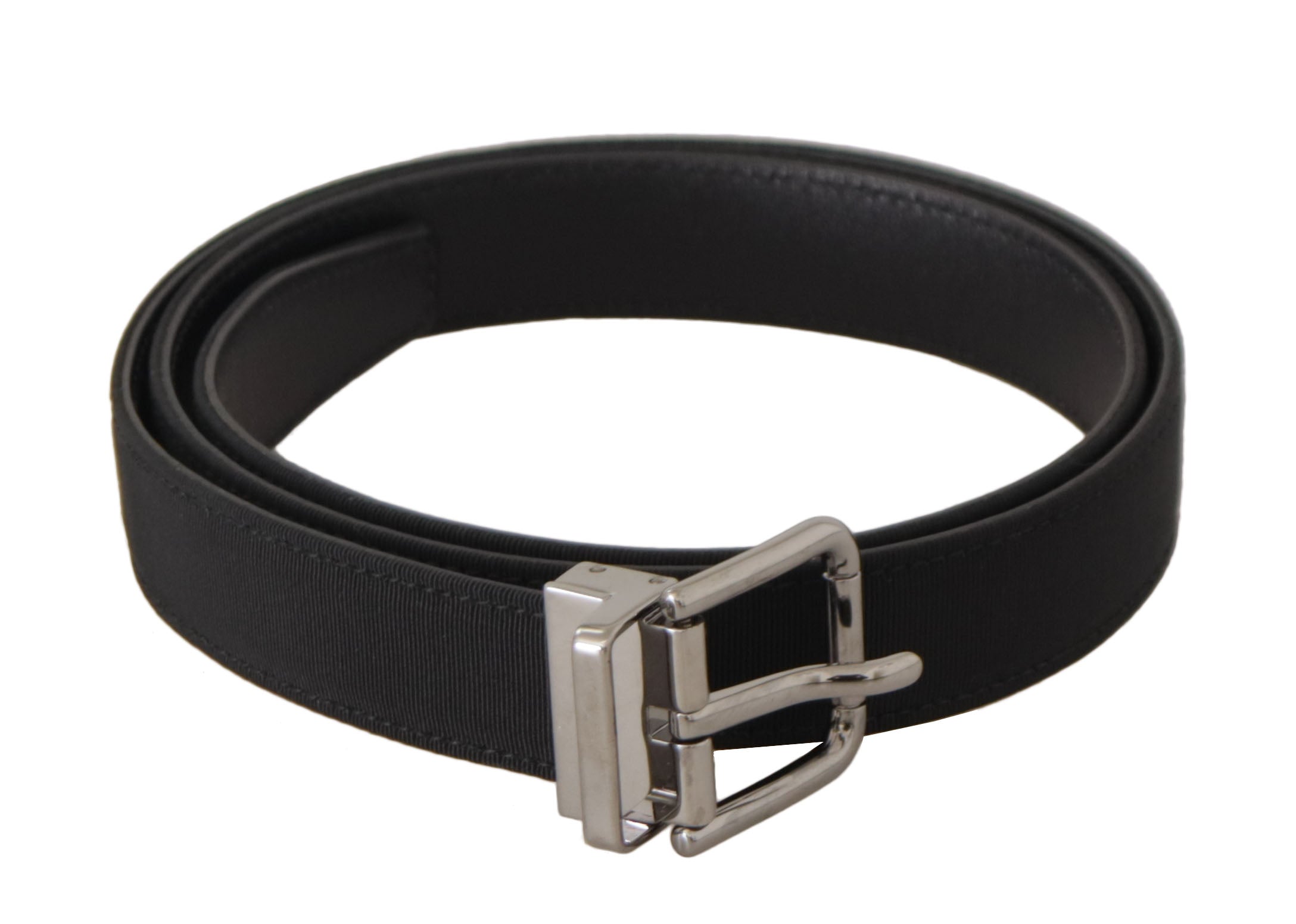 Dolce &amp; Gabbana Ceinture élégante en cuir noir avec boucle en métal