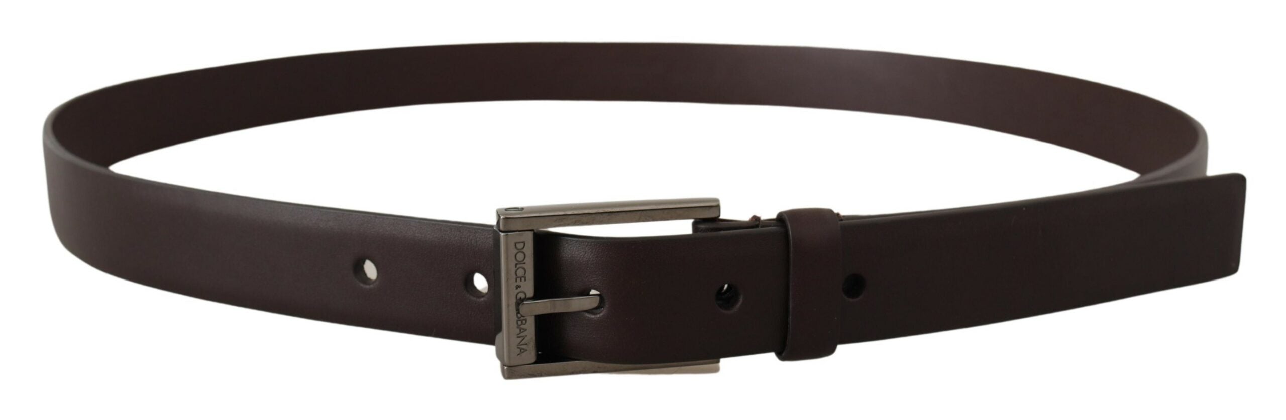 Dolce &amp; Gabbana Ceinture élégante en cuir marron foncé