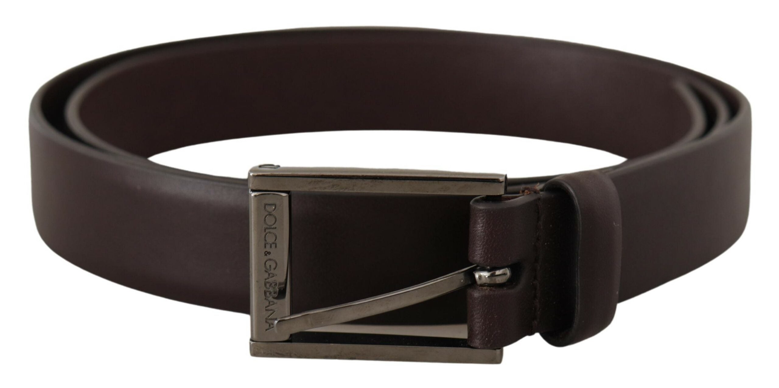 Dolce &amp; Gabbana Ceinture élégante en cuir marron foncé