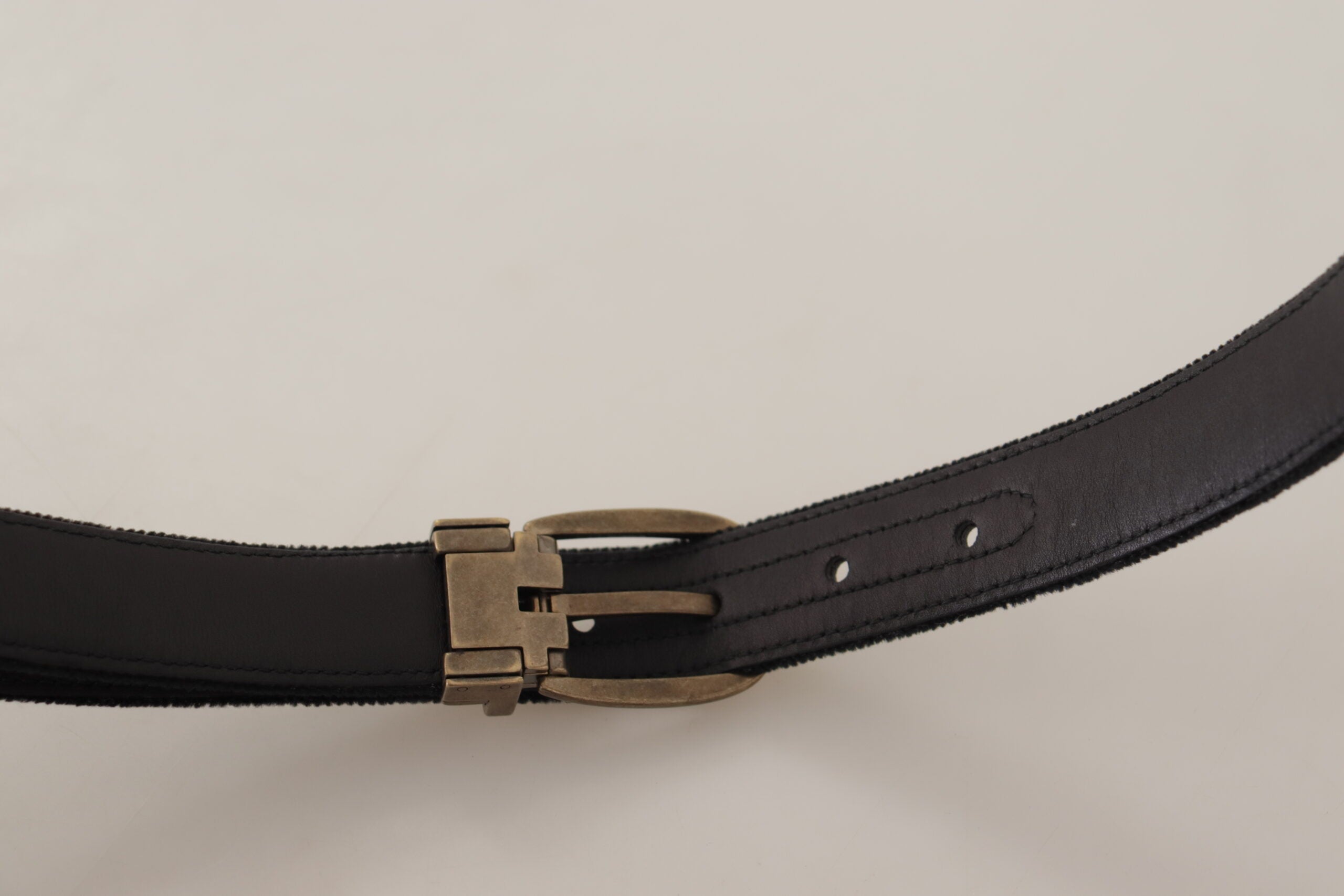 Dolce &amp; Gabbana Ceinture de créateur en cuir noir élégante