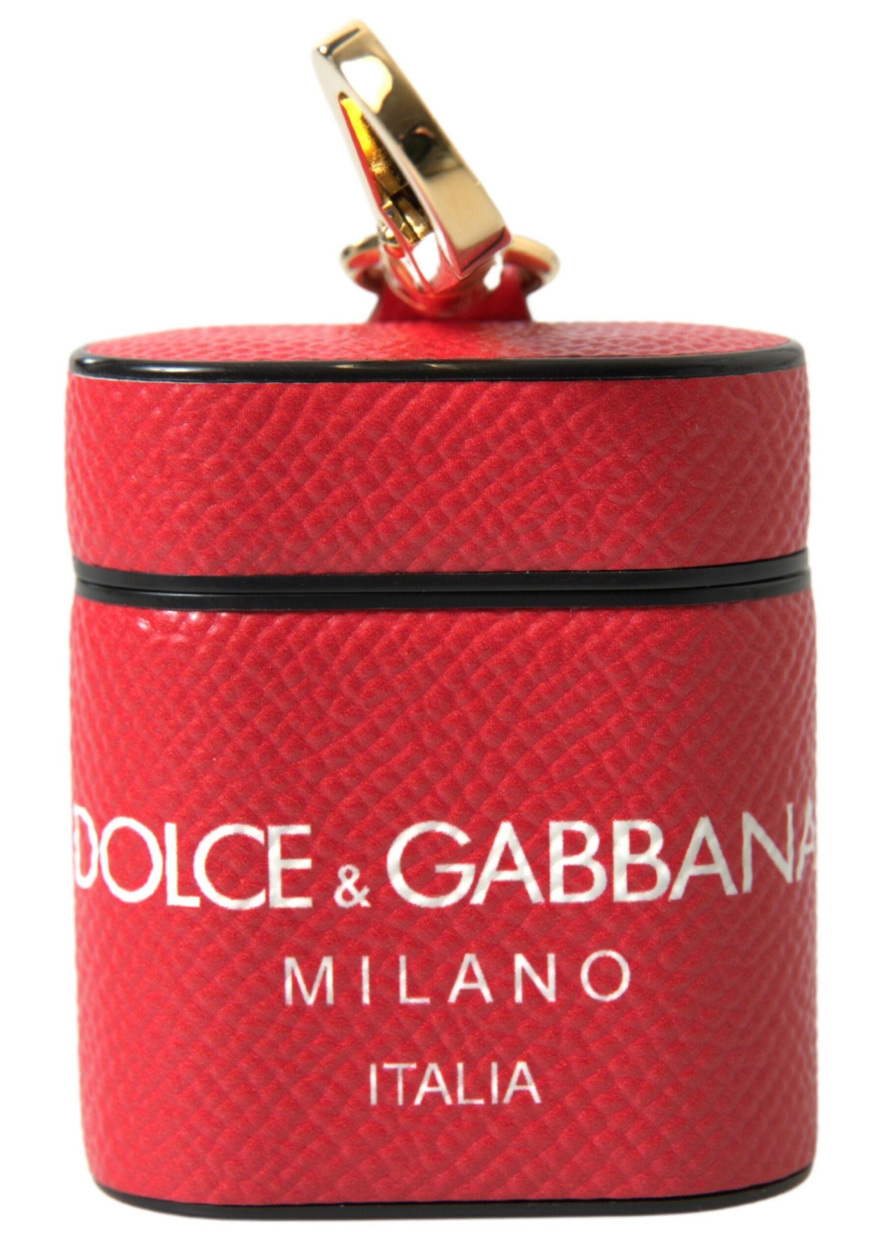 Étui Airpods en cuir rouge élégant Dolce &amp; Gabbana