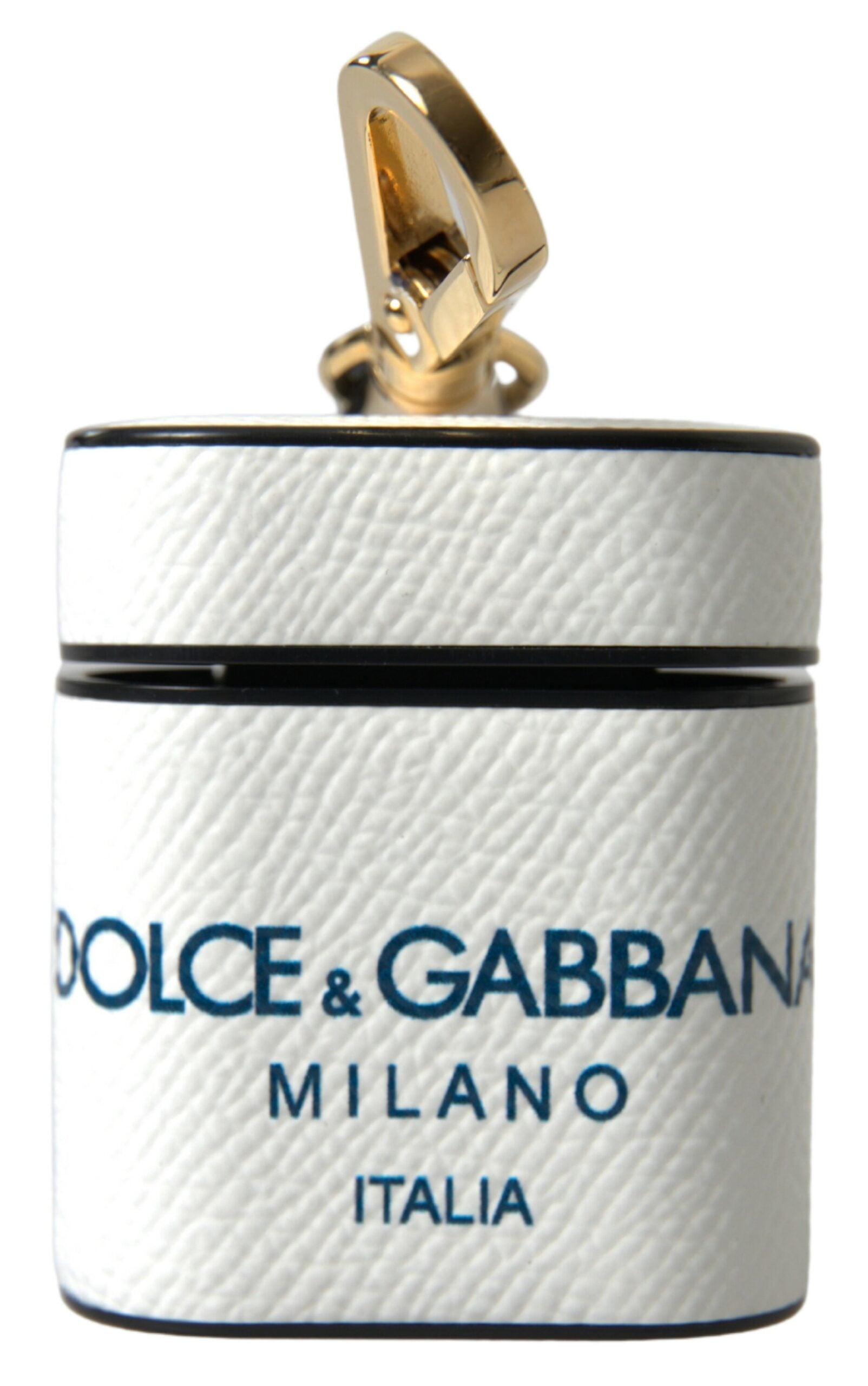 Étui Airpods en cuir élégant Dolce &amp; Gabbana en blanc et bleu