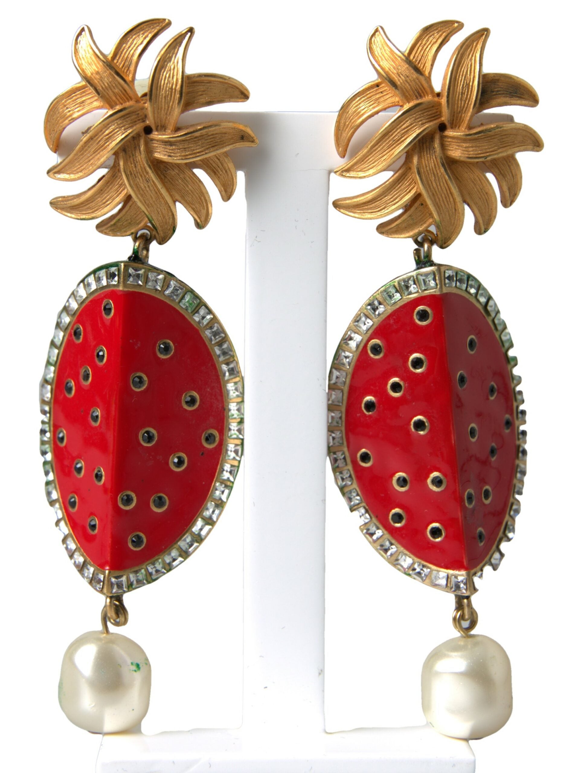 Dolce &amp; Gabbana Boucles d'oreilles clips pastèque rouge radieux