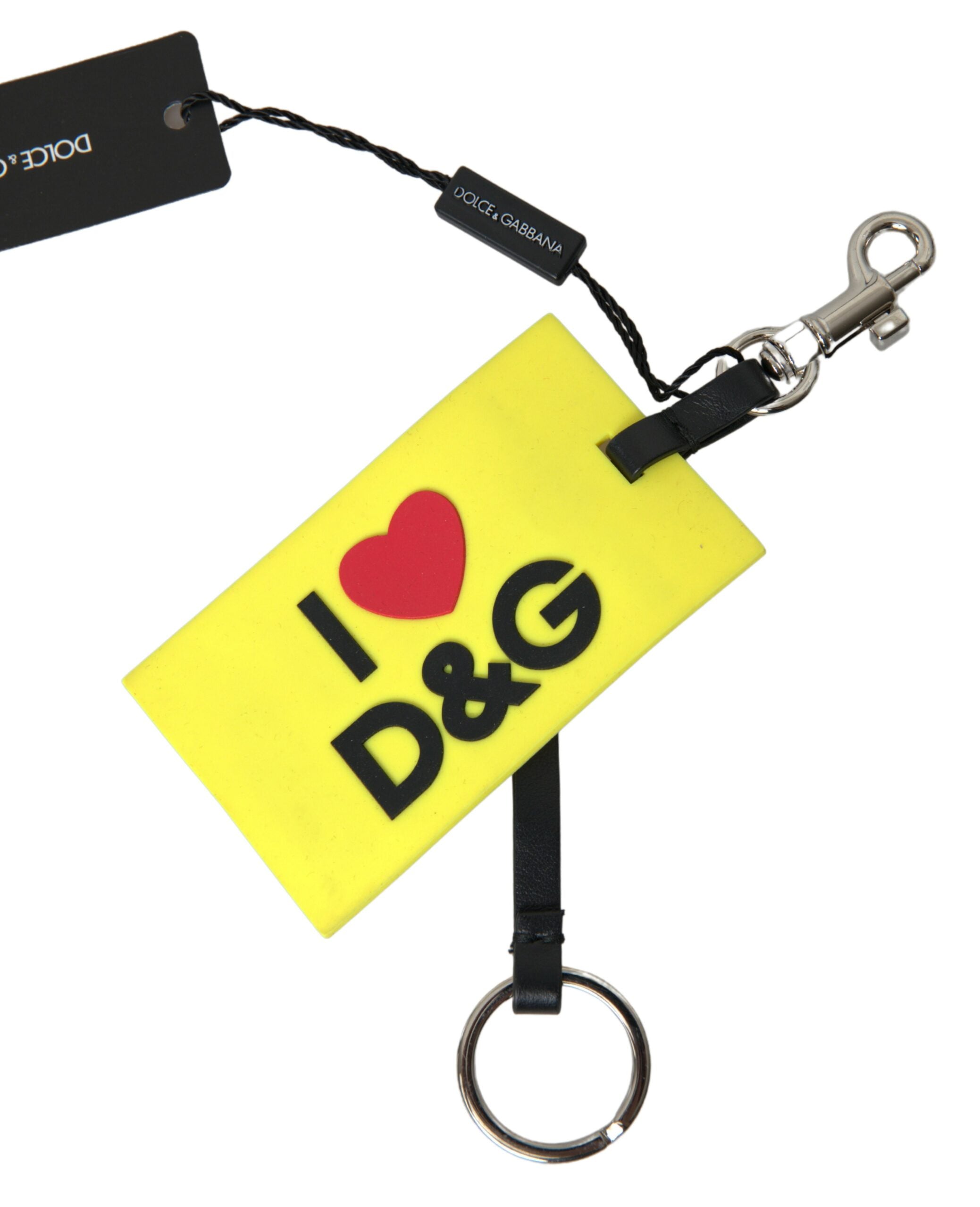 Porte-clés jaune Dolce &amp; Gabbana Chic avec logo