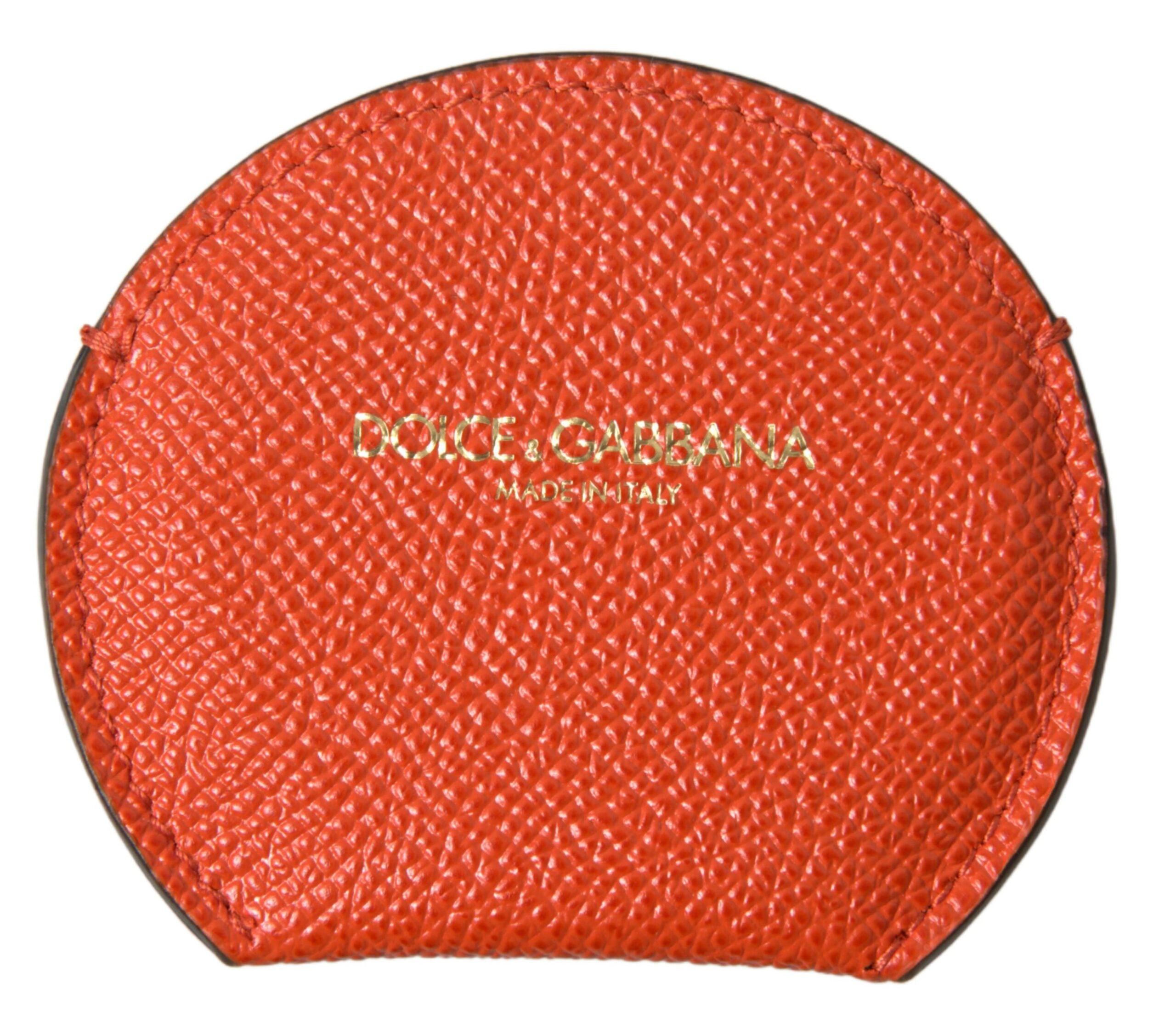 Dolce &amp; Gabbana Élégant porte-miroir en cuir de veau orange