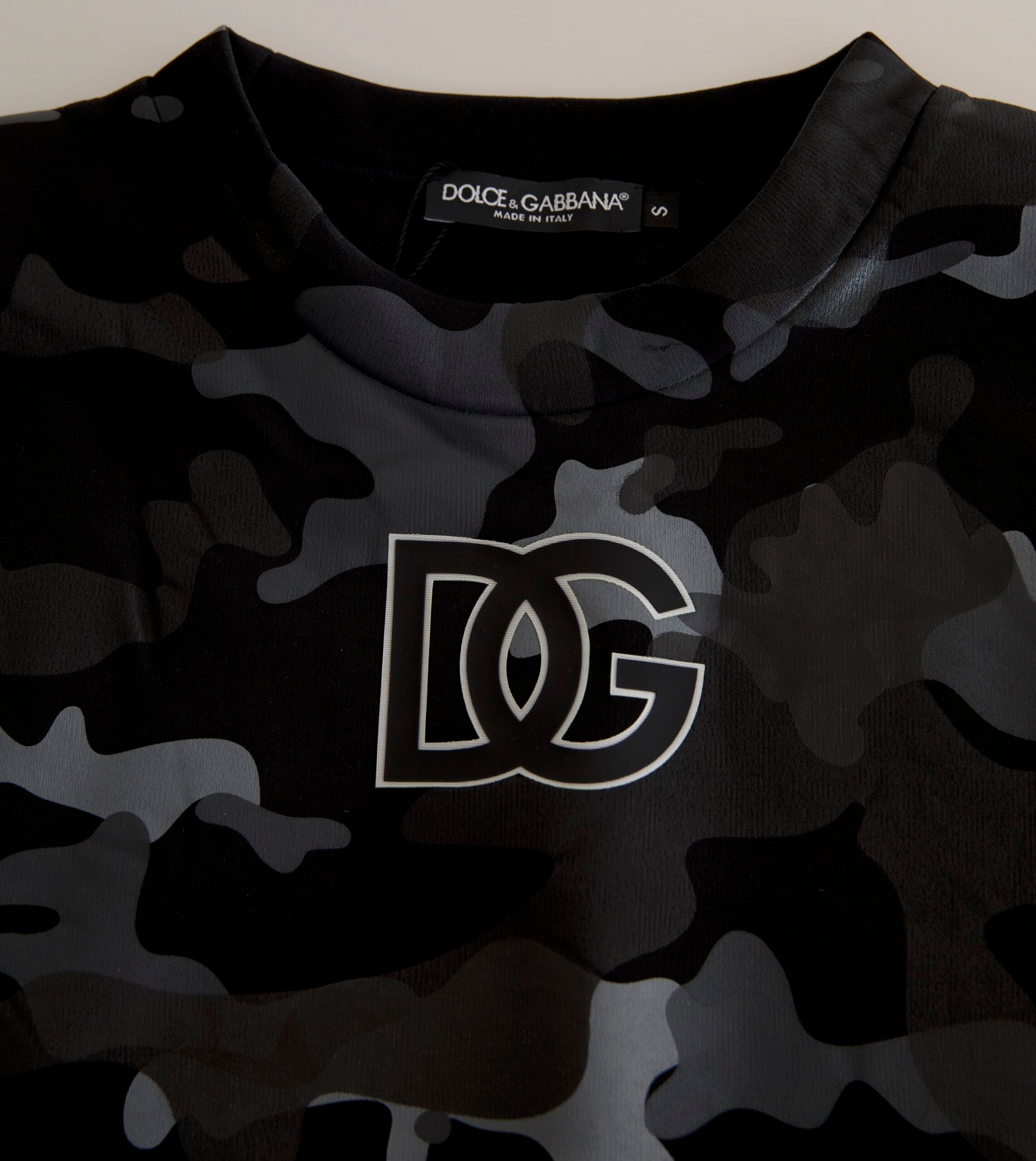 Dolce &amp; Gabbana Pull camouflage noir élégant