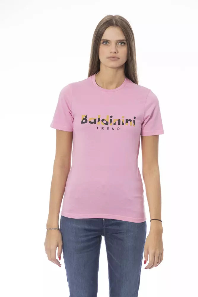 Baldinini Trend Chic T-shirt à col rond en coton rose