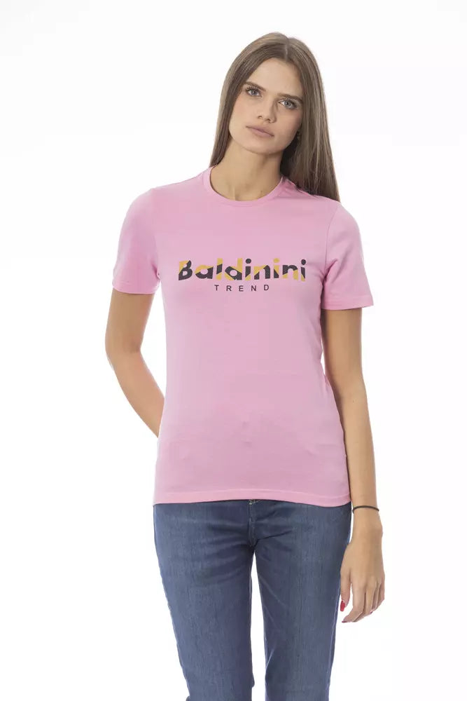 Baldinini Trend Chic T-shirt à col rond en coton rose