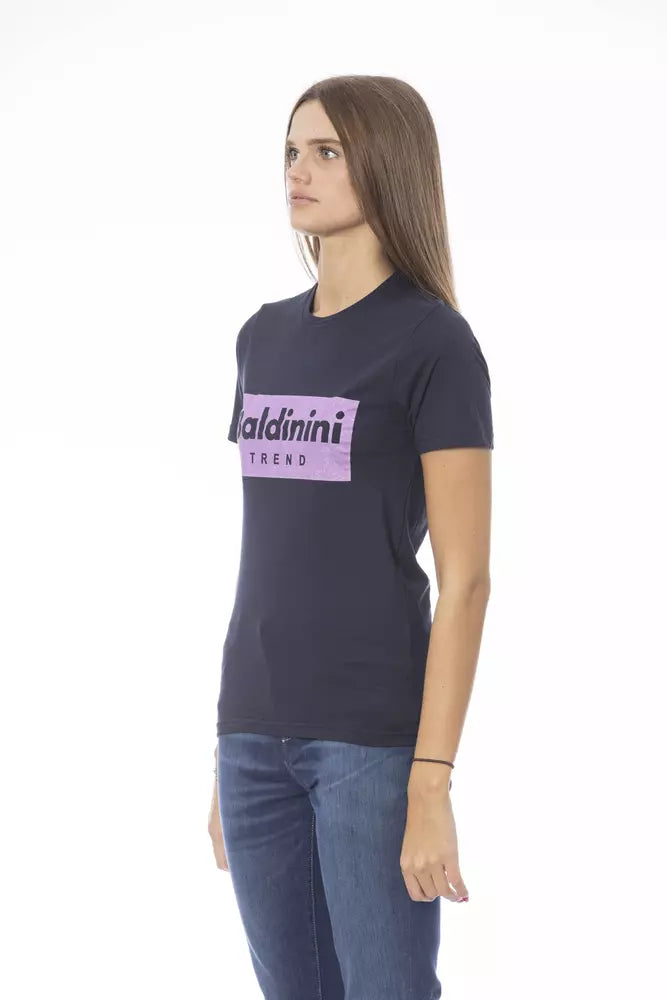 Baldinini Trend Chic T-shirt à col rond en coton bleu