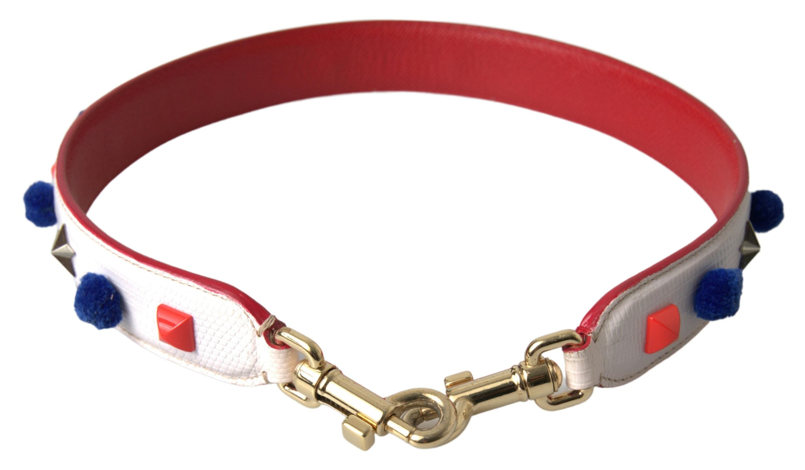 Dolce &amp; Gabbana Superbe bracelet en cuir clouté multicolore blanc