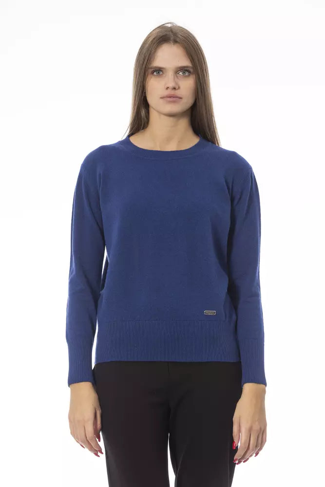 Baldinini Trend Elegant Crew Neck Sweater in Luxe Wool-Cashmere Blend