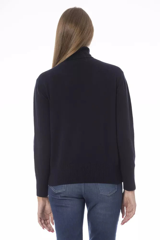 Baldinini Trend élégant pull à col roulé bleu