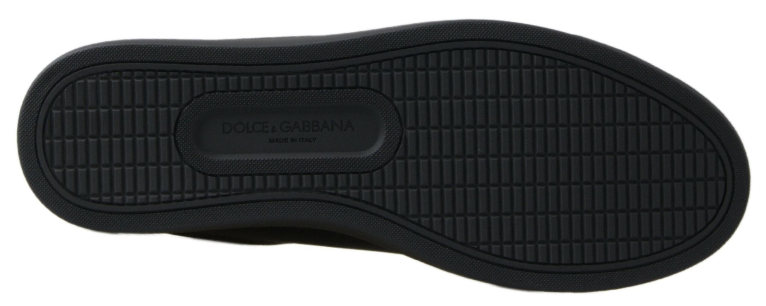 Dolce &amp; Gabbana Baskets classiques en cuir doré noir