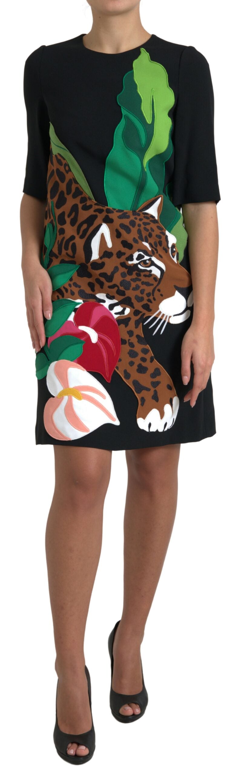 Dolce &amp; Gabbana Robe fourreau élégante à motif jungle