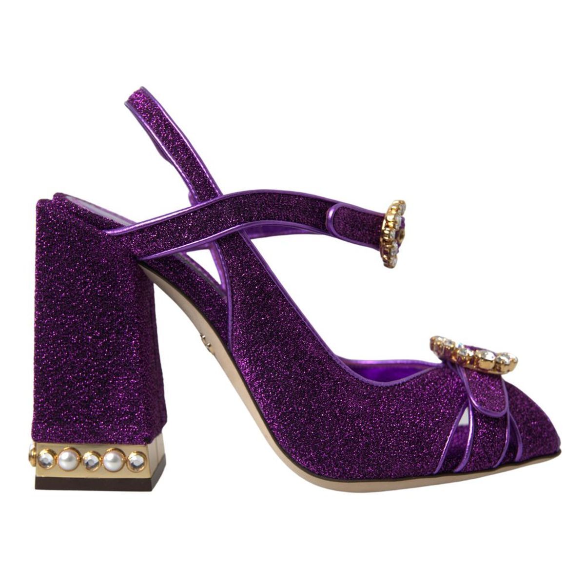 Dolce &amp; Gabbana Élégants talons violets à bride à la cheville