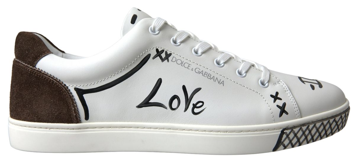 Dolce &amp; Gabbana Baskets décontractées élégantes en cuir blanc