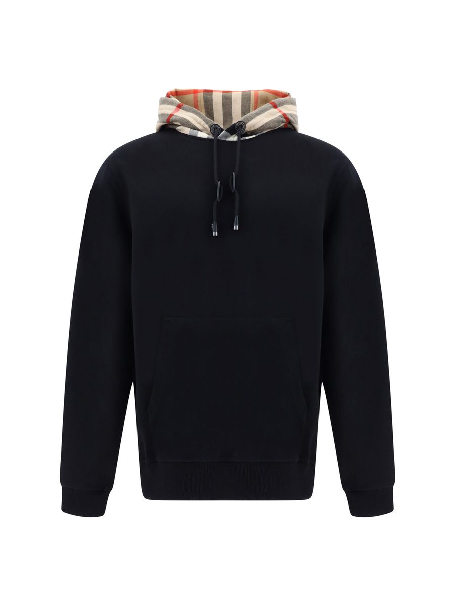 Burberry Sweat à capuche Samuel noir surdimensionné élégant