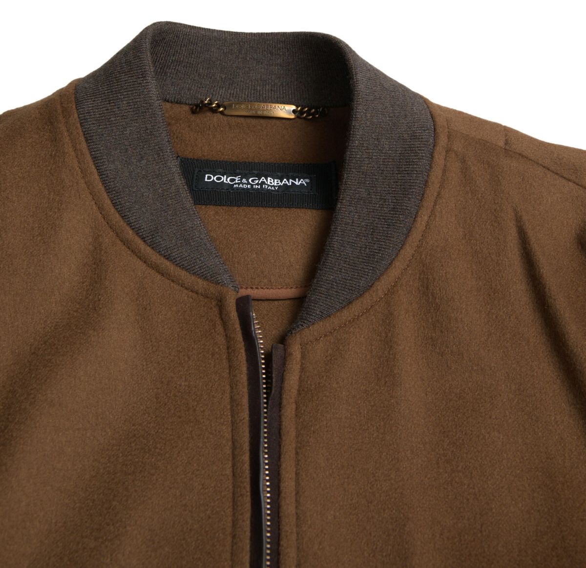 Dolce &amp; Gabbana Blouson aviateur élégant en cachemire marron