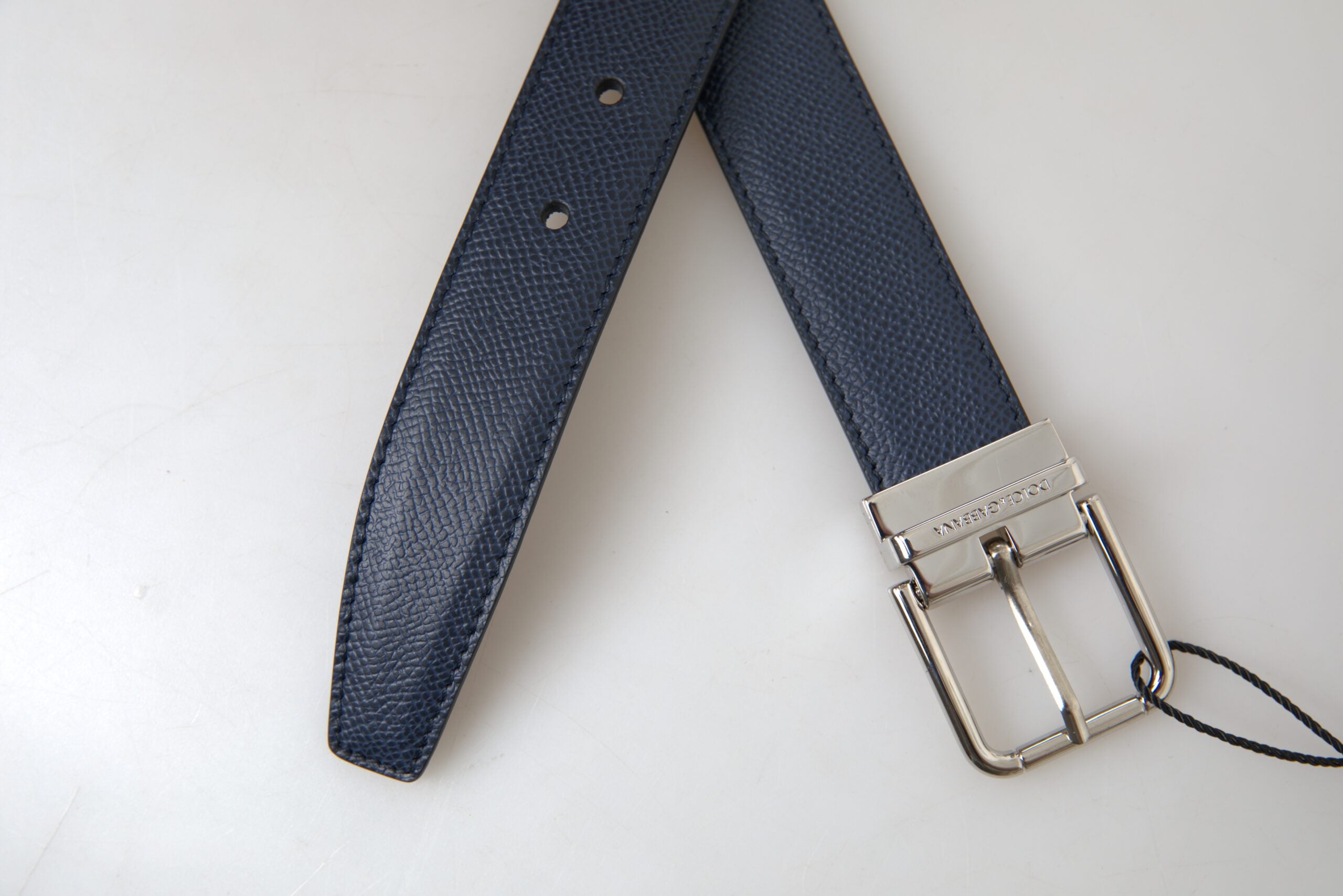 Dolce &amp; Gabbana Ceinture en cuir bleu aigue-marine