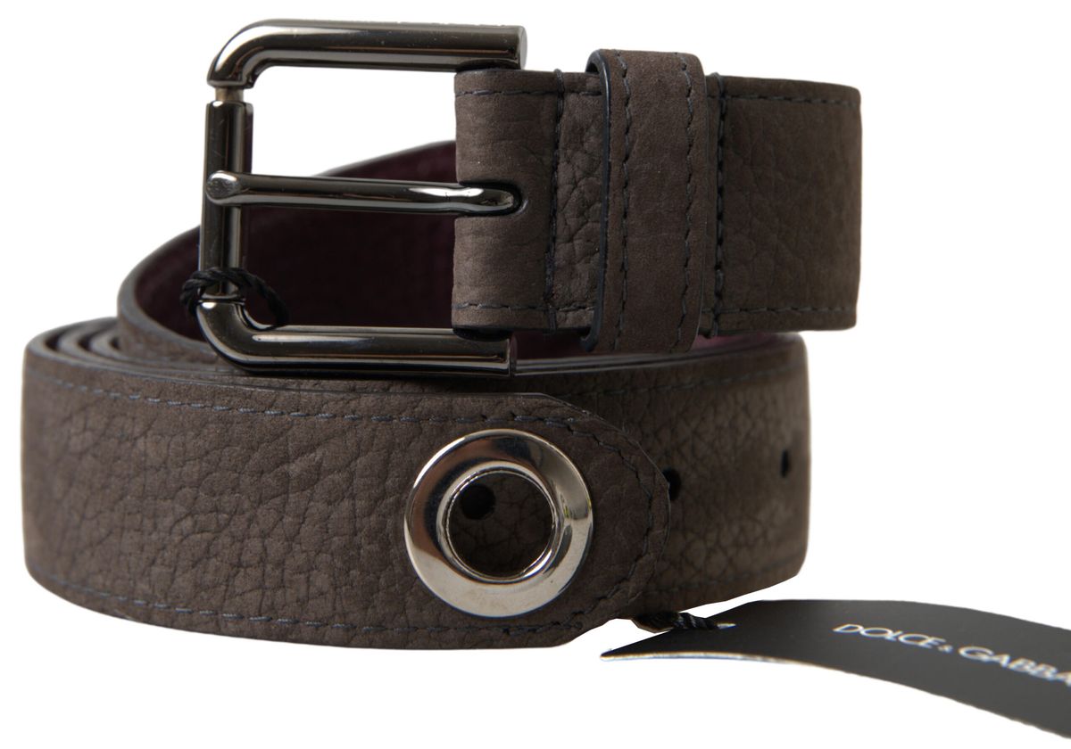 Dolce &amp; Gabbana Ceinture élégante en cuir marron avec boucle en métal