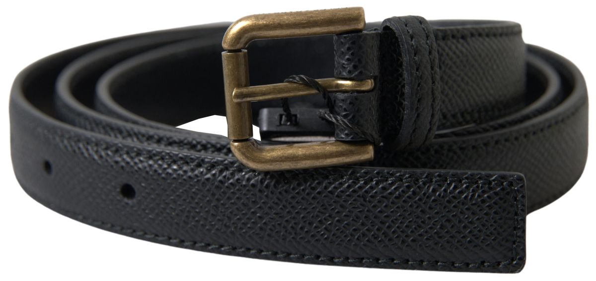 Dolce &amp; Gabbana Ceinture élégante en cuir italien noir