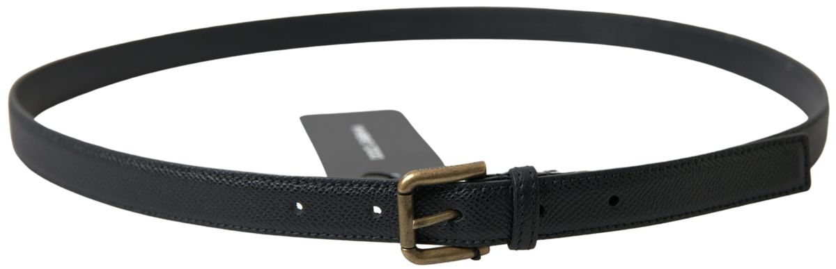 Dolce &amp; Gabbana Ceinture élégante en cuir italien noir