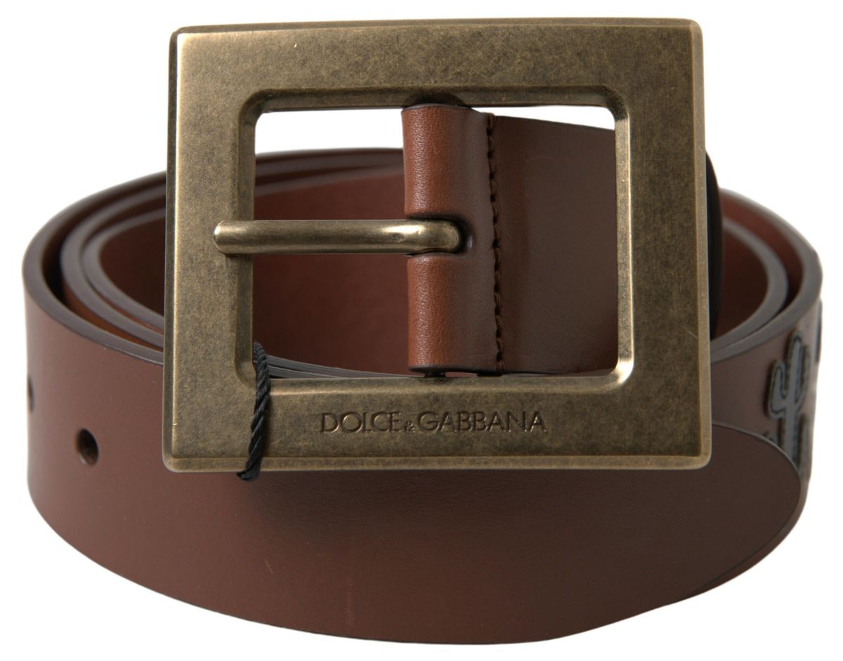 Dolce &amp; Gabbana Ceinture en cuir élégante avec boucle en métal