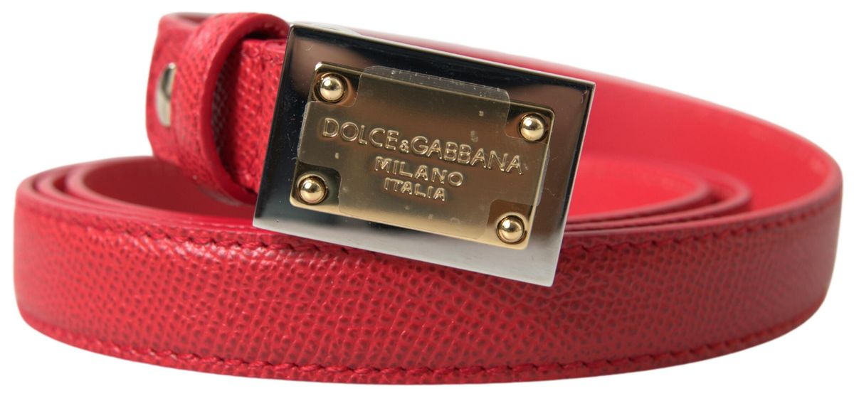 Dolce &amp; Gabbana Ceinture de créateur en cuir rouge élégante