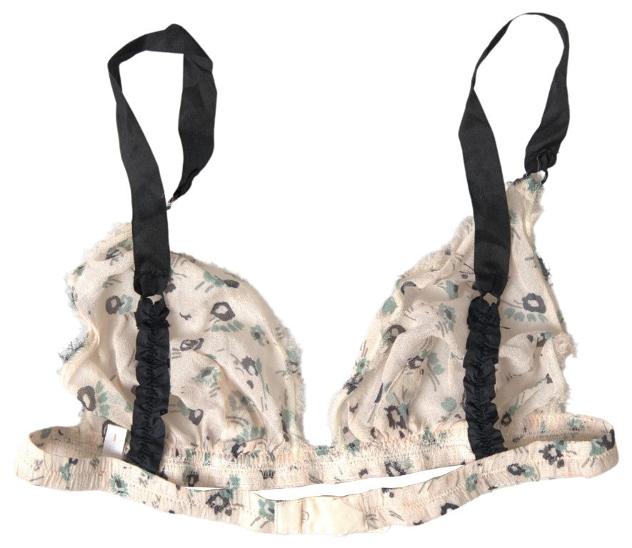 Costume National - Soutien-gorge beige à imprimé floral élégant