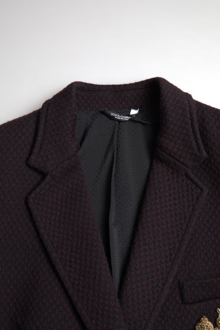 Dolce &amp; Gabbana Blazer élégant en laine à double boutonnage violet