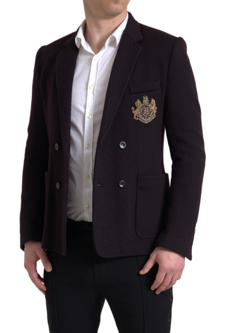 Dolce &amp; Gabbana Blazer élégant en laine à double boutonnage violet